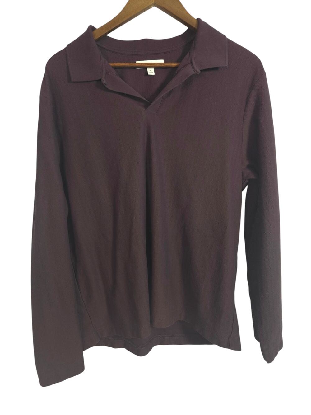 Banana Republic Mauve Long Sleeve V‑Neck Soft Knit Top – Size Large